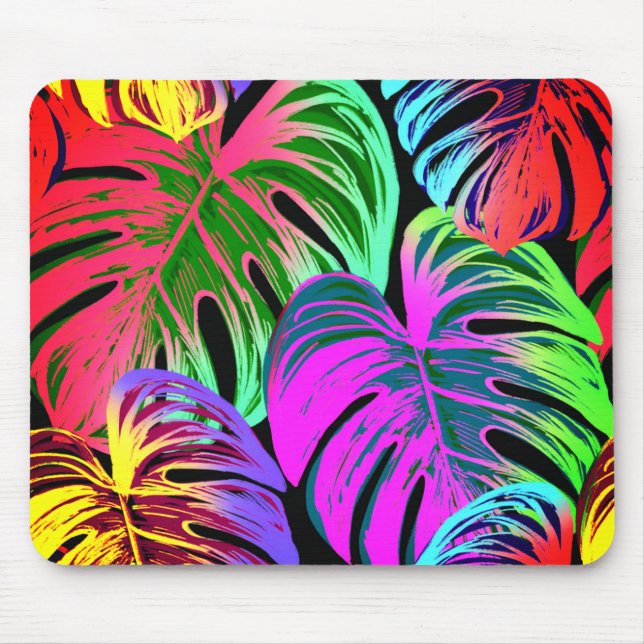 Leaves Tropical Pattern Mouse Pad (Front)
