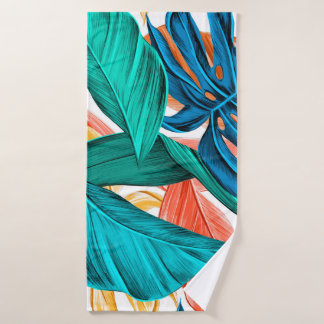 Leaves tropical summer exotic bath towel
