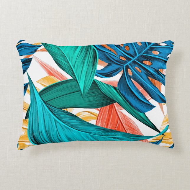 Leaves tropical summer exotic decorative cushion (Front)