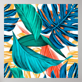 Leaves tropical summer exotic poster
