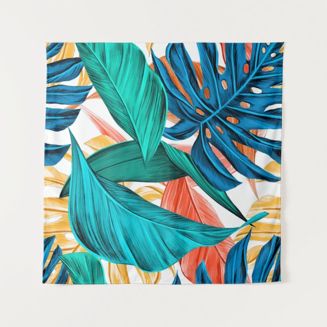 Leaves tropical summer exotic tapestry (Front)