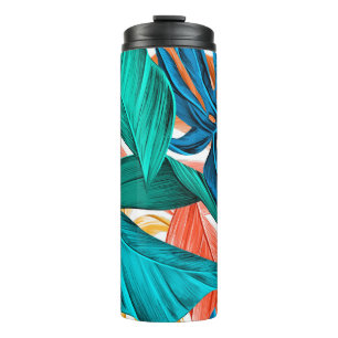 Leaves tropical summer exotic thermal tumbler