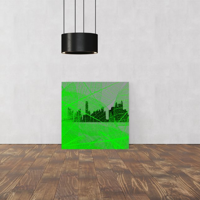 Leaves veins over the city skyline - Abstract Photo Print (Creator Uploaded)