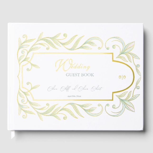 Leaves Wedding  Guest Book (Front)