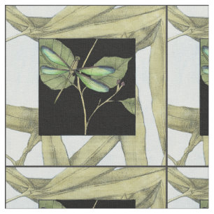 Leaves with Dragonfly Inset by Jennifer Goldberger Fabric