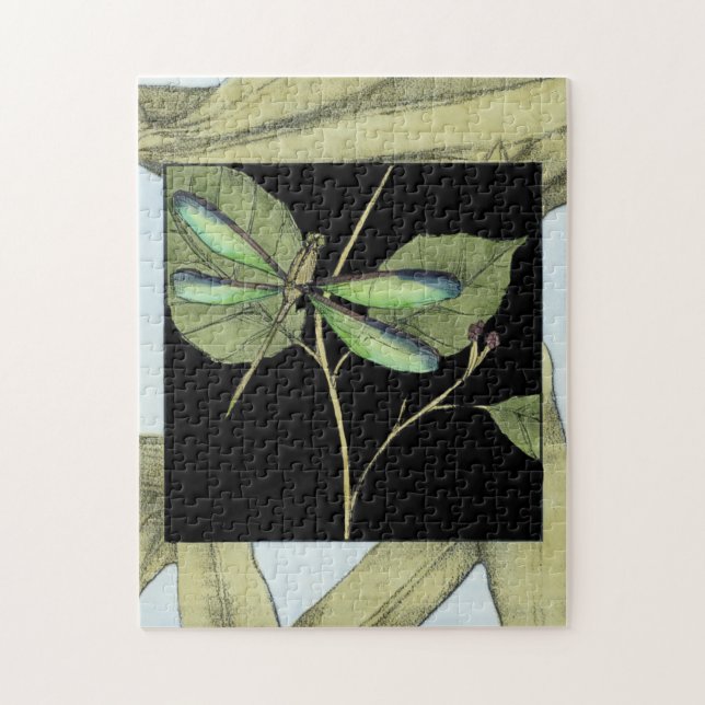 Leaves with Dragonfly Inset by Jennifer Goldberger Jigsaw Puzzle (Vertical)