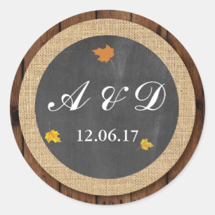 Leaves Wood Winter Fall Lights Stickers Label