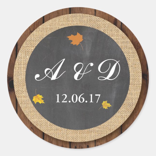 Leaves Wood Winter Fall Lights Stickers Label (Front)