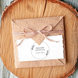 Leaves & Wreath Homemade With Love Rubber Stamp