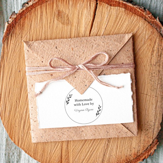 Leaves & Wreath Homemade With Love Rubber Stamp (Leaves & Wreath Homemade With Love Rubber Stamp)