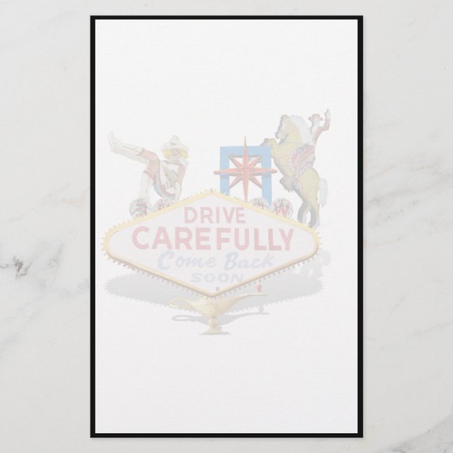 Leaving Las Vegas (Back of Las Vegas Welcome Sign) Stationery (Front)