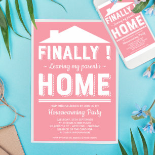 Leaving my Parents House Funny Housewarming Party Invitation