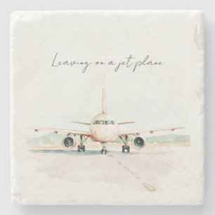 Leaving On A Jet Plane Stone Coaster