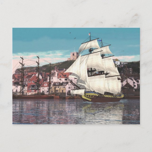 Leaving Port Postcard (Front)