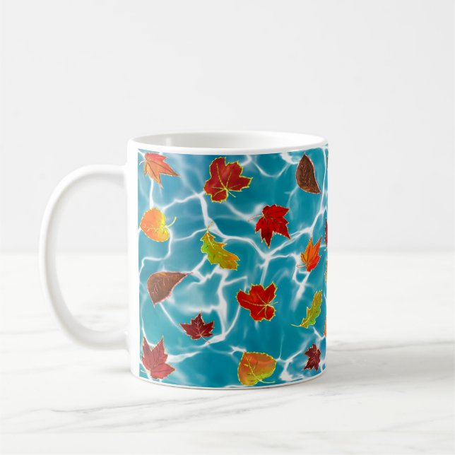 Leaving the Fall into Blue Sea Water Coffee Mug (Left)