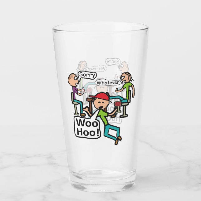 Leaving Work Glass (Front)