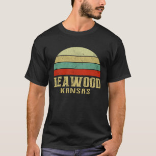 LEAWOOD KANSAS Vintage Retro Sunset T-Shirt