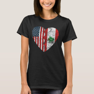 Lebanese American Flags Heart United States Lebano T-Shirt
