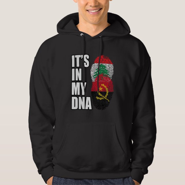Lebanese And Angolan Mix DNA Heritage Flag Hoodie (Front)