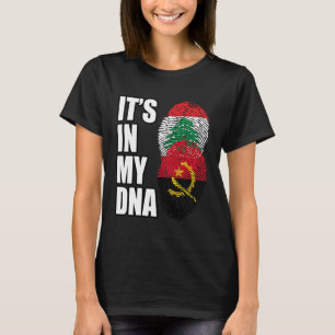 Lebanese And Angolan Mix DNA Heritage Flag T-Shirt