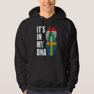 Lebanese And Swedish Mix Dna Heritage Flag Hoodie