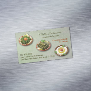 Lebanese Arabic Food Magnetic Business Card