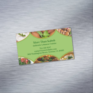 Lebanese Arabic Food Magnetic Business Card