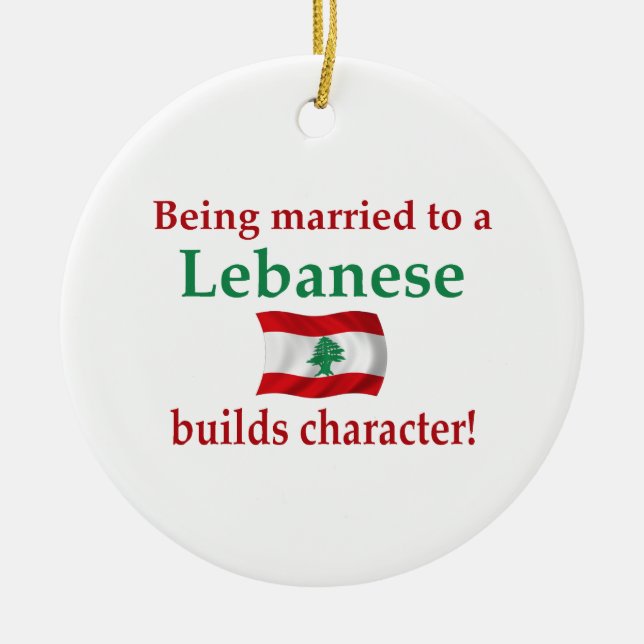 Lebanese Builds Character Ceramic Tree Decoration (Front)