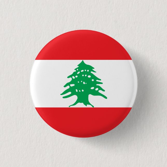 Lebanese Flag, Flag of Lebanon 3 Cm Round Badge (Front)