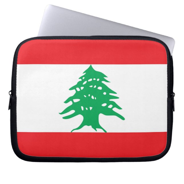 Lebanese Flag Laptop Sleeve (Front)