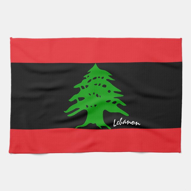 Lebanese flag & Lebanon  cooking, fashion /sport B Tea Towel (Horizontal)