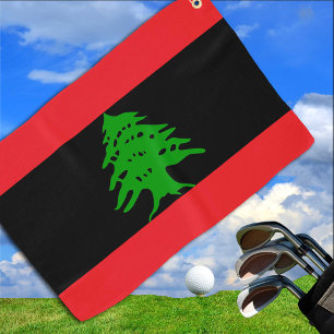 Lebanese Flag & Lebanon golf holiday /sports Black Towel