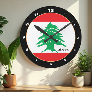 Lebanese Flag, Lebanon patriotic Home / design Round Clock