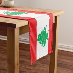 Lebanese flag & Sports fan house decor / Lebanon S Short Table Runner