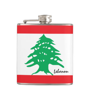 Lebanese Flag & travel Lebanon /sports fan Hip Flask