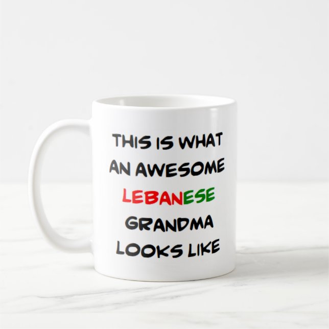 lebanese grandma, awesome coffee mug (Left)