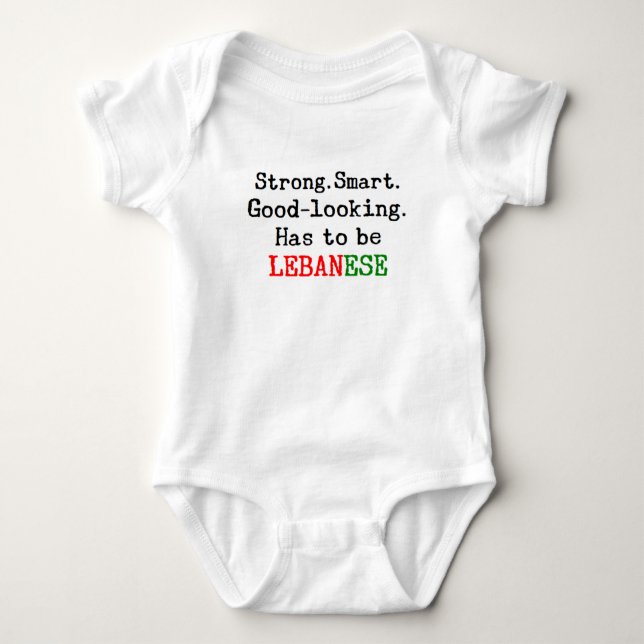 lebanese strong baby bodysuit (Front)