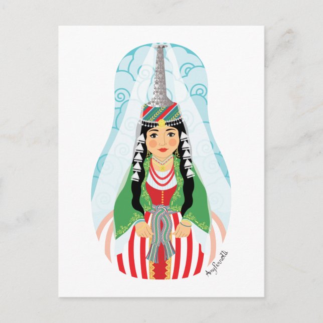 Lebanese tall headdress Matryoshka Postcard (Front)