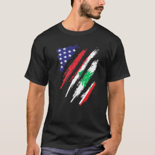 Lebanon American Grown Flag USA Patriot Heritage M T-Shirt