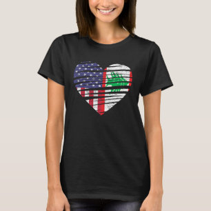 Lebanon American Grown Heart USA Patriot Heritage T-Shirt