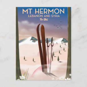 Lebanon and Syria Mt Hermon Ski Postcard