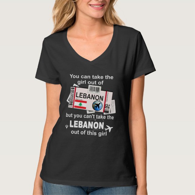 Lebanon Boarding Pass  Lebanon Girl  Lebanon T-Shirt (Front)