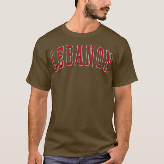 Lebanon Connecticut Souvenir College Style Red Tex T-Shirt