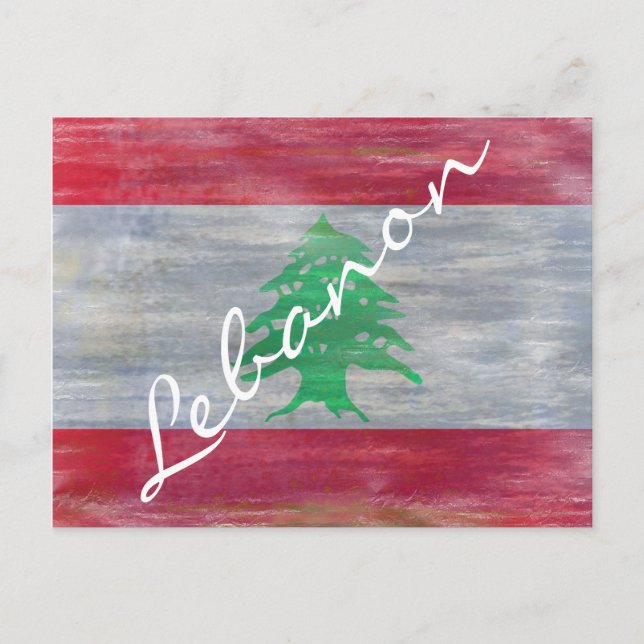 Lebanon distressed Lebanese flag Postcard (Front)