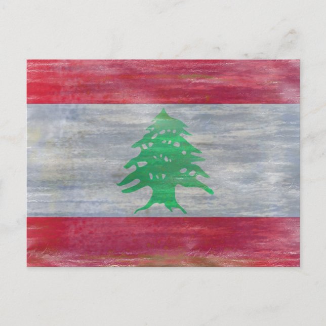 Lebanon distressed Lebanese flag Postcard (Front)