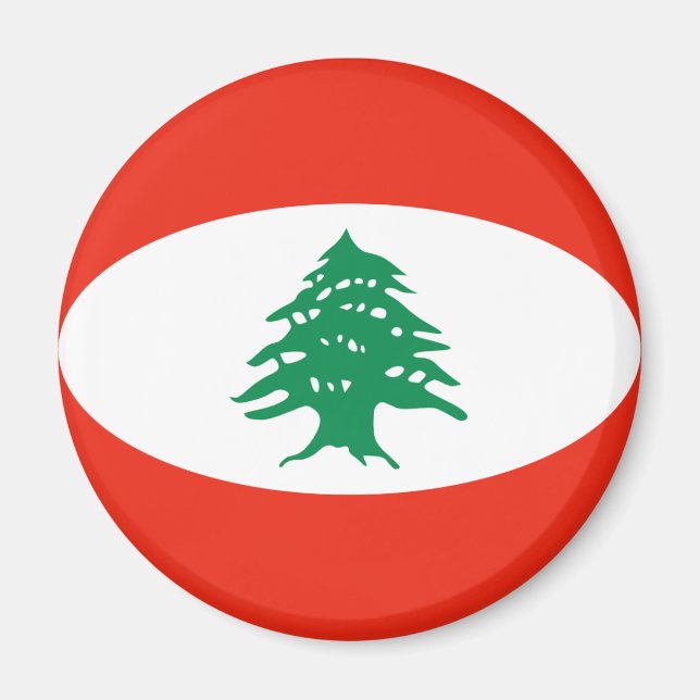 Lebanon Fisheye Flag Magnet (Front)