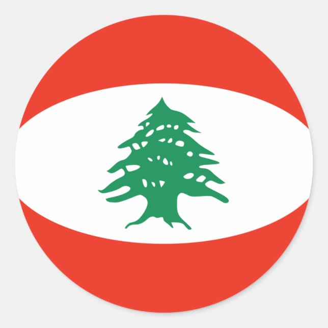 Lebanon Fisheye Flag Sticker (Front)