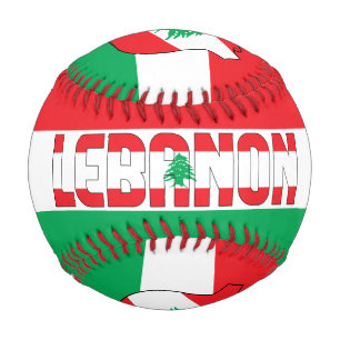 Lebanon Flag and Coat of Arms Patriotic Baseball