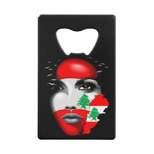 Lebanon Flag and Map on girl's face