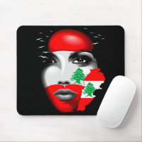 Lebanon Flag and Map on girl's face